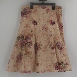 Necessary Objects Women's Brocade Style Floral Skirt with Tulle Underlay Size 10